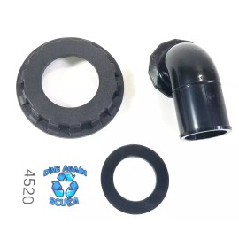 Halcyon Scuba BCD Shoulder Elbow Valve 1" Corrugated BC, Wing Inflator Hose