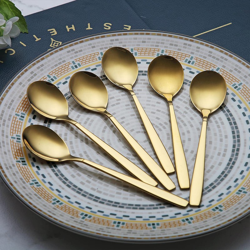 Berglander Gold Teaspoon, 16 cm, Set of 6, Stainless Steel