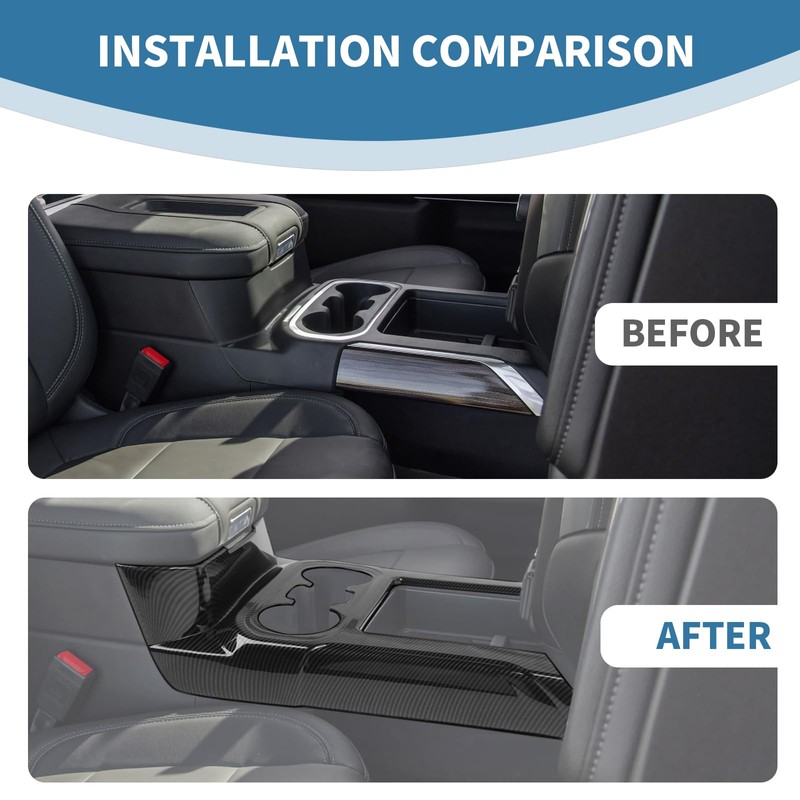 PDKLIN for Silverado Carbon Fiber Gear Shift Panel Trim Cover