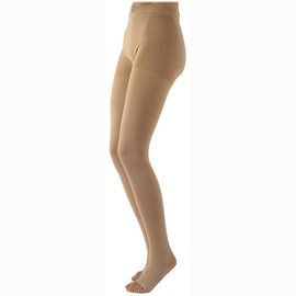 Sigvaris Natural Rubber Pantyhose 30-40mmHg Open Toe, L3, Beige