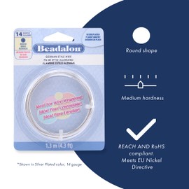 Beadalon German Style Wrapping Wire, Round, Copper, 24 Gauge, 12 m / 39.4 ft