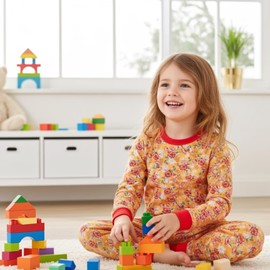 PATPAT Toddler Kids Pajama Sets with Bamboo Viscose - 2 Pieces Soft Snug Fit Pjs for Boys and Girls,All-Season Comfort Sleepwear, Orange Boheme Floral, Size 7 Years