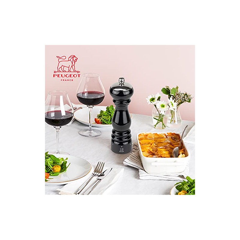 Peugeot 37468 Paris IcÔNE Pepper Mill Wood, black lacquer, 18cm-