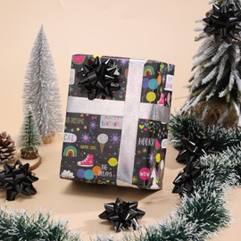 DYSHIPEN-24 lazos de regalo grandes, 3,5 pulgadas, lazos para envolver regalos y regalos, lazos de Navidad, para fiestas, cumpleaños, bodas u otros días festivos. (Negro)