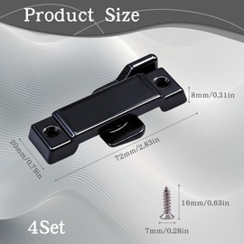 RUIAN Window Sash Lock Replacement 4 Pack F2590-2-1/4" Hole Centers Sliding Window Latch Lock for Double Hung Windows, Vertical Single Sliding Window Lock Latch with Screws, Black Window Hardware
