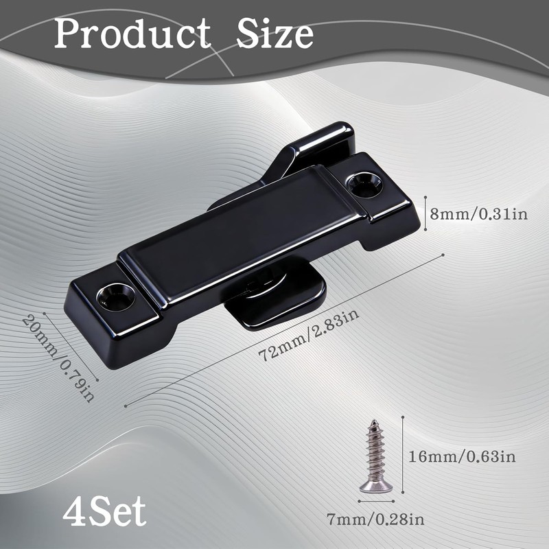 RUIAN Window Sash Lock Replacement 4 Pack F2590-2-1/4" Hole Centers
