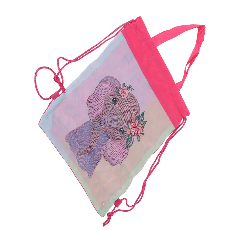 Backpack Bag WearResistant Large Capacity Rhinestones Painting with Drawstring Home