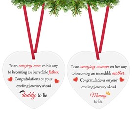 Parents to Be Gift Christmas Ornaments New Mum Gifts New Parents Gifts Pregnancy Announcement Gift Baby Shower Gender Reveal Ceramic Hanging Ornament Gift for Soon to Be Parents First Time Dad Gifts