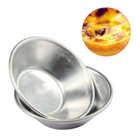 SEIWEI 10 Pcs Aluminum Baking Cups Tins for Puto Cups, Foil Pans, Round Egg Tart Tins Mold for Baking and Cooking, Egg Tart Moulds for Mini Cakes Tarts Muffin Cupcakes
