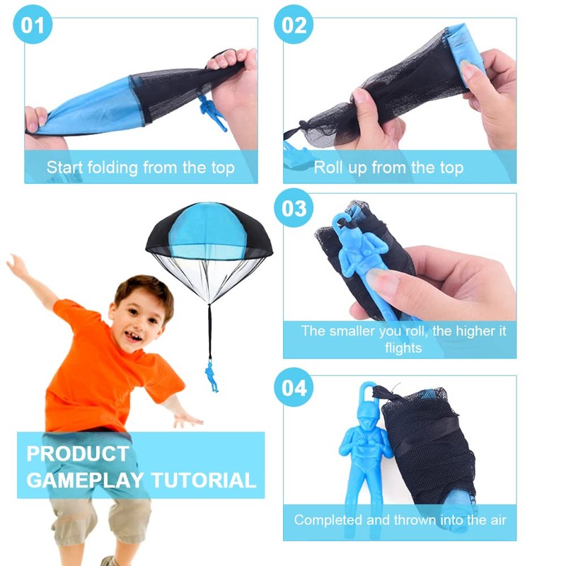 Parachute Toy, Children's Parachute Toy, Pack of 5 Parachute Toys,