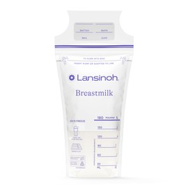 Lansinoh Breastmilk Storage Bags, 200 Count Value Pack, Baby Essentials, Fast Freeze & Thaw Breast Milk Bags for Baby Bottle Feeding, Superior Strength & Stretch, 6 Ounce