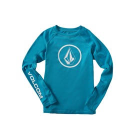 Volom Boys' Lido Solid Lycra Long Sleeve Rashguard 50+ UV Protection, Barrier Reef, X-Large