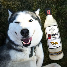 Bark Bros - Liquor Bottle Dog Toy - Plush Squeaky Dog Toys Funny Drink Parody - Alcohol Dog Toy - Dog Birthday Toy - Cute Dog Toys - Puppy Gifts - Puppy Stuff - Dog Stuff (Large, Kibble One)