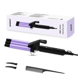 janelove Upgraded Hair Crimper 2 Adjustable Temperature, 1/2 Inch Beach Waves Curling Iron, Hair Waver for Short & Medium Hair, Home and Travel Friendly Crimper Hair Tool, Dual Voltage
