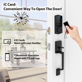 Hunnay IC Cards for Smart Door Lock, 4 PCS Smart IC Cards for TTLock Smart Locks, 13.56MHz RFID Key Fobs for Smart Fingerprint Door Lock, Keyless Entry Smart Cards for Door Lock