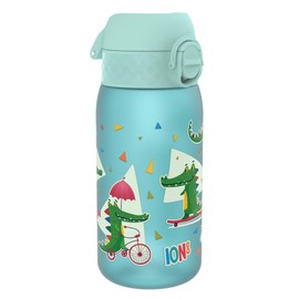 Ion8 Kids Water Bottles, BPA Free, Leakproof, Dishwasher Safe, Easy Open, Secure Lock, Small Boys & Girls Water Bottle,Kids Drinks Bottle for Spill-free Drinking, Blue, Crocodiles, 350ml/12oz