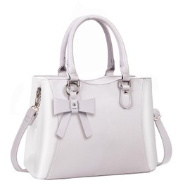 RAINSMORE Bolsas de Mujer de PU Bolsa de Mano Impermeable Bolso Bandolera Blanco y Gris Clásico,Bolso Crossbody Tote Bag Adecuado Para Compras,Cita