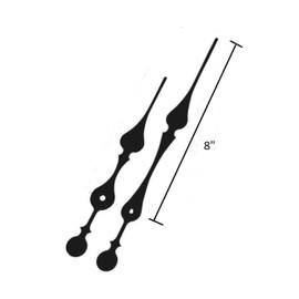 High Torque Quartz Clock Movement with 8"" Large Balanced Hands (No34F) Wall Mounting Hub w/Arabic Hour Numbers, HT4hub/MHHome