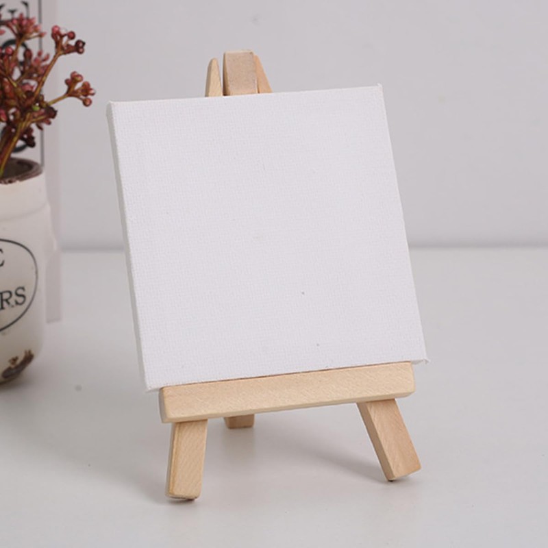 Tiardey 2 Pieces Mini Canvas Easel Set Small Display Tripod
