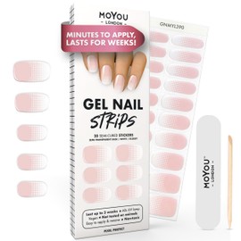 MOYOU LONDON Semi Cured Gel Nail Strips - 20 Pcs. Nail Wraps for Salon-Quality Manicure - Works with Any UV Lamp - Easy to Apply, Trim, & Remove Gel Stickers