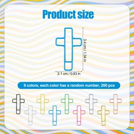 200pcs Ross Paper Clips, Multicolored Christian Decorative Paper Clips Bible Journal Clamps Gifts Bible Study Stuff Accessories Supplies for Office School Home