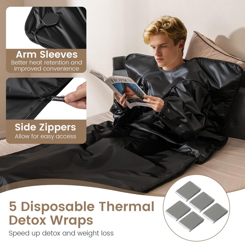 ARLIME Infrared Sauna Blanket, Portable Full-Body Home Sauna Blanket, Wraps,
