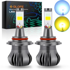 GLOFE 9005/9006/HB4 Switchback Strobe Flash Led Fog Light Bulbs Driving DRL Daytime Running Light Yellow/Ice Blue