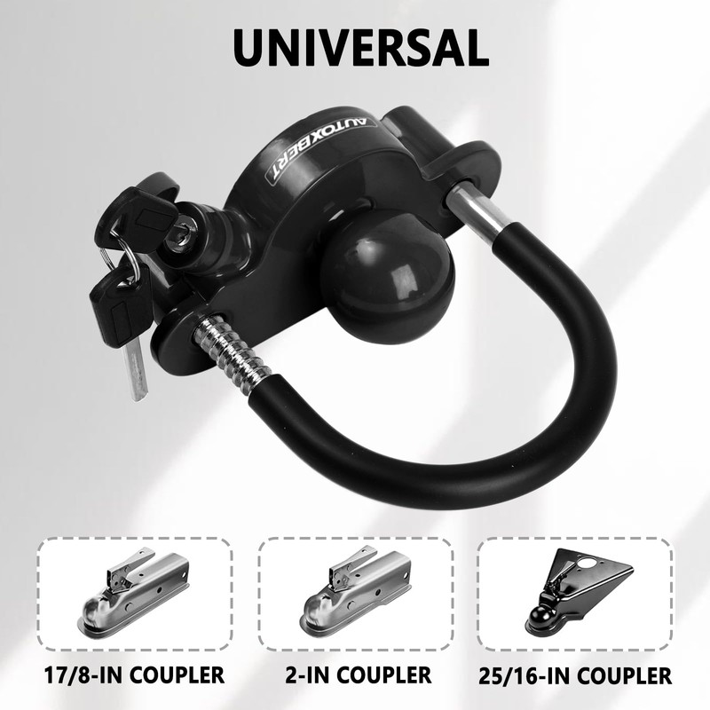 AUTOXBERT Universal Coupler Lock Trailer Locks Ball Hitch Trailer Hitch