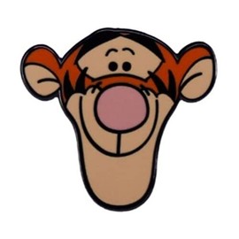 Winnie Cartoon Pooh Tigger Face Metal Enamel 1 Inch Tall Pin