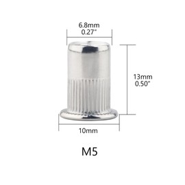 GIVIHGETI Pack of 200 Rivet Nuts M5 Stainless Steel Rivet Nuts Threaded Rivets Nutsert Blind Rivet Nuts Rivet Nuts for Metal and Plastic Panels