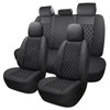 GEEYONTEK Premium Leather Car Seat Covers Full Set,Universal Fit for
