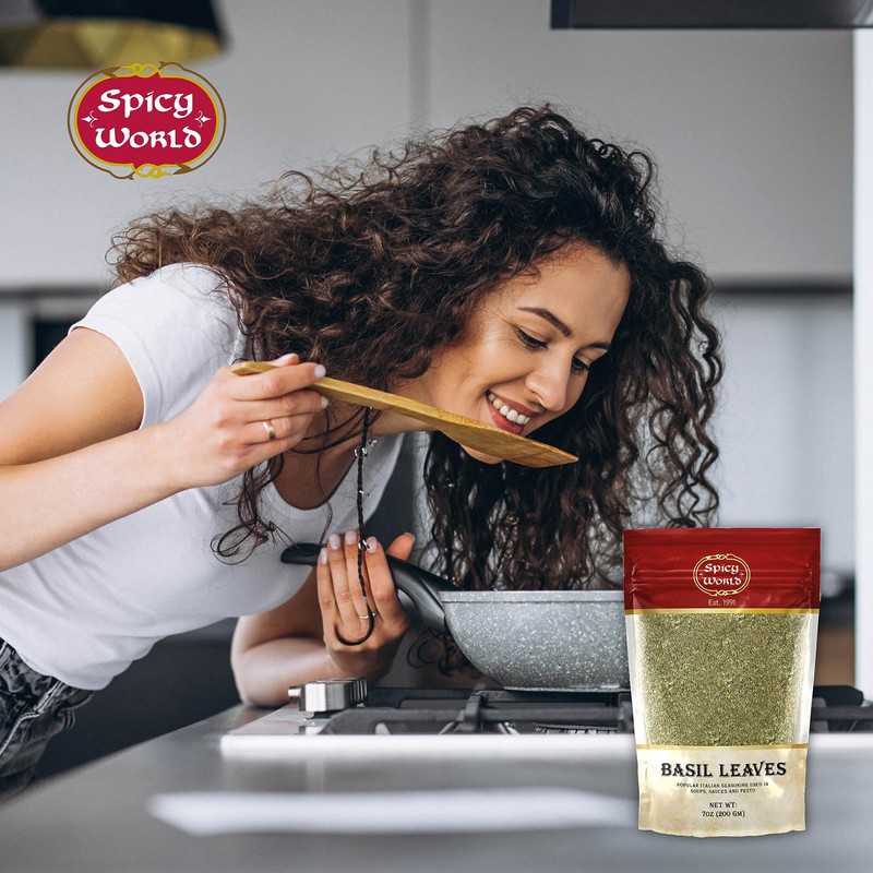 Dried Basil Leaves 7oz (200g) - Natural, Non-GMO, Vegan, Ayurveda