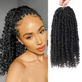 NAYOO Passion Twist Hair - 8 Packs 14 Inch Passion Twist Crochet Hair For Women, Crochet Pretwisted Curly Hair Passion Twists Synthetic Braiding Hair Extensions (14 Inch 8 Packs, 2)