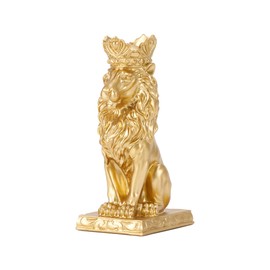 AMOIENSIS Lion Statue Decor 9 inch Resin, Cool Lion Stuff to Put on Shelves, Gold Decor Accent Crown Lion Statue Man Home Office Desk Table Shelf Decoration, Men Father Leo Lion Gift