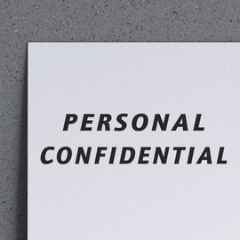 Large Italic Personal Confidential Rubber Stamp, Perfect for Shop, Wood Handle Rubber Stamp, Uses Inking Pad, Larger Size Approx 3/4" x 2-1/4", Made in USA