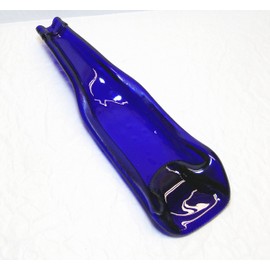 Upcycled Cobalt Blue Glass Beer Bottle Spoon Rest Small Dish