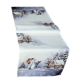 Raebel OHG Children's Table Linen Print with Snowman Colourful Christmas Winter (40 x 85 cm)