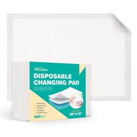 Allonway Disposable Changing Pads for Baby 100 Count, Diaper Changing Pad 13 x 18 in, Changing Pad Liner Super Absorbent, Perfect Disposable Pads for Newborns
