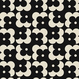 Ismoon Geometric Peel and Stick Wallpaper Boho Black and Beige Contact Paper 118"x17.3" Vintage Floral Wallpaper Removable Self-Adhesive Wall Paper Waterproof for Bathroom Wall Decor Vinyl