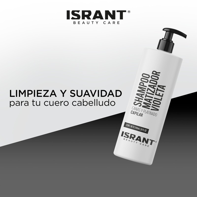 ISRANT | Shampoo Matizador Morado para Cabello Rubios y Mechas