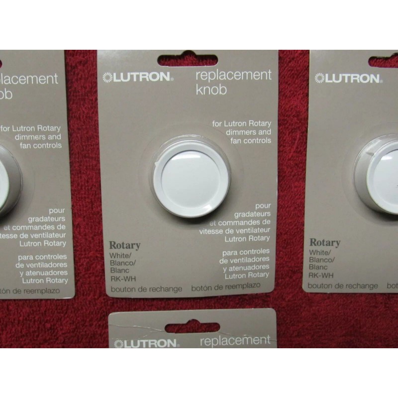 White (4) White LUTRON Knobs for Volume Control, dimmer, fan