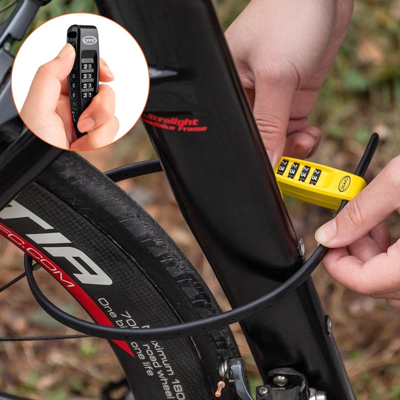 CXWCX Cable Lock with Combination Code, 3-Digit Steel Bicycle Lock