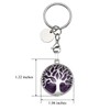 JSDDE Natural Amethyst Crystal Keyring Silver Life Tree Healing Crystals