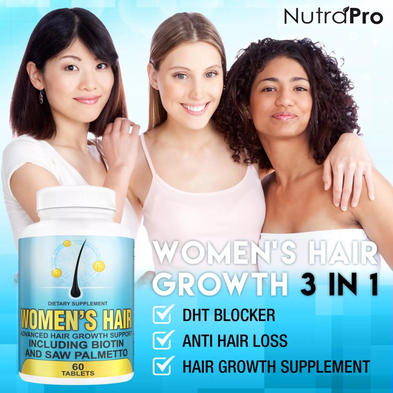NutraPro Advanced Women's Hair Growth Vitamins Dietary Supplement Biotin &