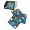 Blue and Gold Mosaic Set of 4 Square Coasters