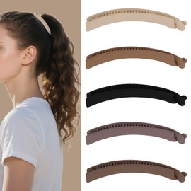 KEUKORZ Banana Hair Claw Clips - 5Pcs Hairpins Clips Non-slip for Women’s Thick Hair - Fashion Accessories for styling Dressing (5 Colors)