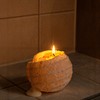 Spiral Beeswax Candle Unscented, 4.5" Beige Unique Hollow Sphere, Soy