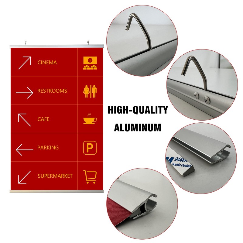Banner Poster Rails Hanger Aluminum Rails Hanging Sign Frame Wall