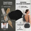 Shower Foot Scrubber Mat Non-Slip Silicone Body Scrubber Black