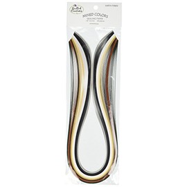 Quilled Creations QC25-35 Mixed Color Quilling Paper, 1/8-Inch, Earth Tone, 100 Per Package,Earthtone